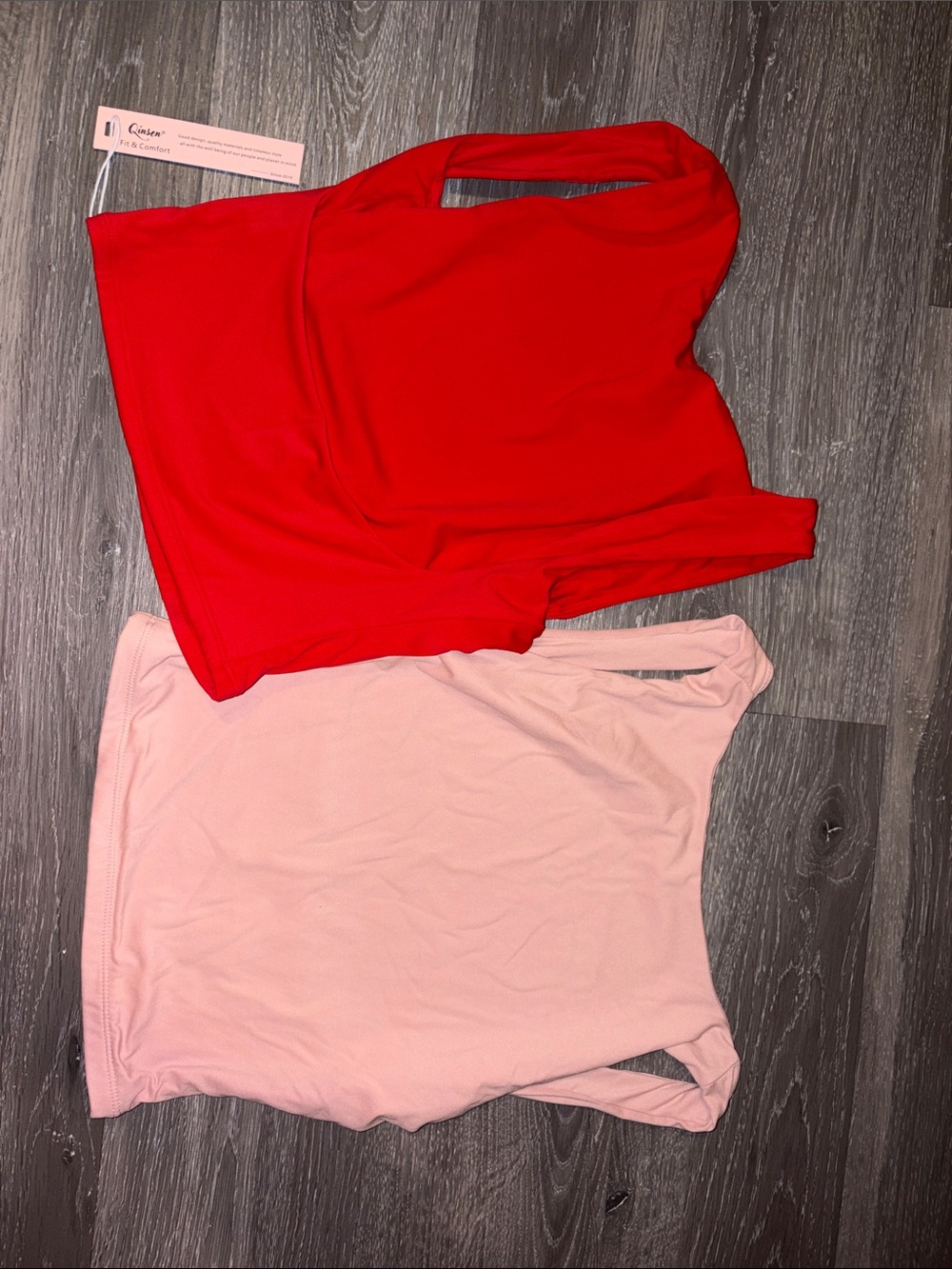 Women’s Sleeveless Tank Top – Red and Light Pink